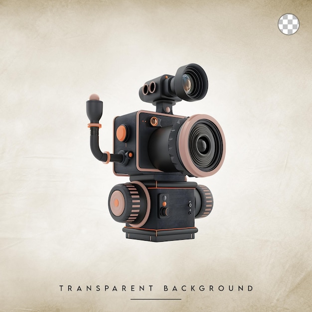 PSD professional digital video film camera isolated on transparent background