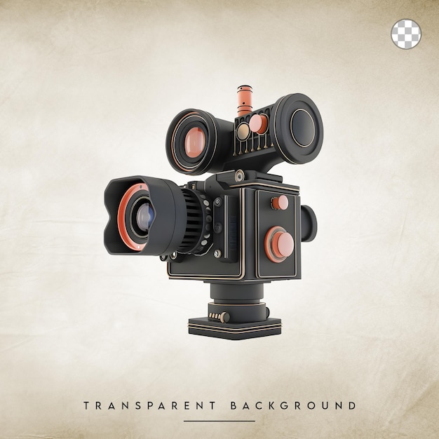 PSD professional digital video film camera isolated on transparent background