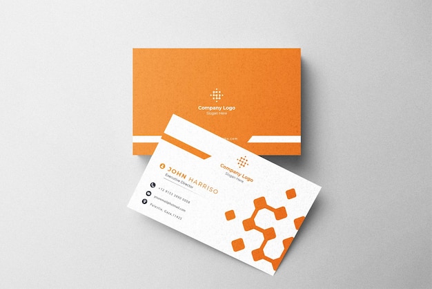 Professional elegant modern creative orange business card design template