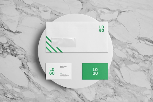 Professional Envelope and Business Card mockup