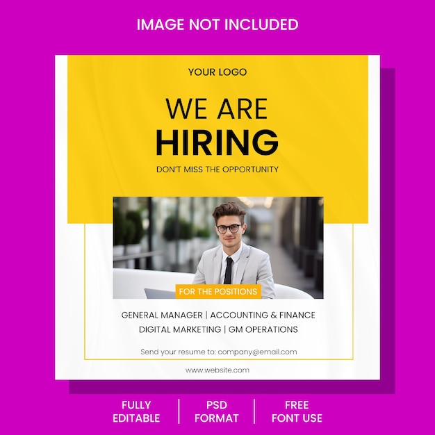 Professional Health amp Recruitment Instagram post or social media post web banner template