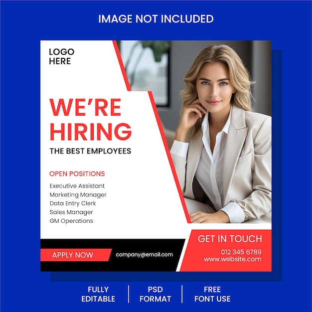 Professional Health amp Recruitment Instagram post or social media post web banner template