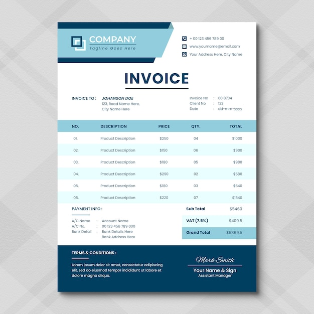 Professional Invoices Elegant bill form business invoice accounting template Cash Memo print Book