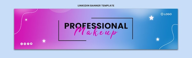 PSD professional makeup linkedin banner design template image free vector illustration stock photos