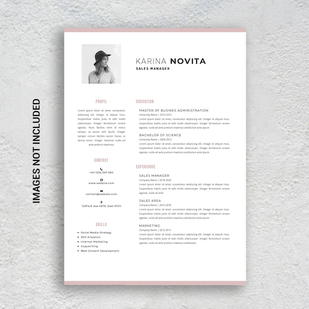 Professional minimalist CV resume template 