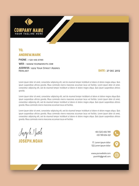 Professional and modern corporate letterhead template