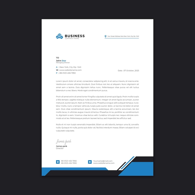 Professional and modern creative letterhead template design