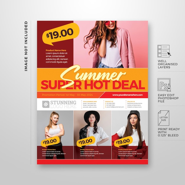 PSD professional multipurpose sales and promotion flyer design template