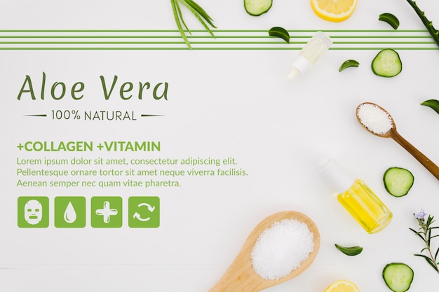 Professional natural cosmetics with aloe vera