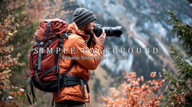 PSD professional nature photographer on hike with his photography equipment