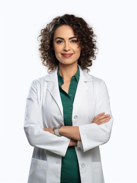 Professional pharmacist in white background