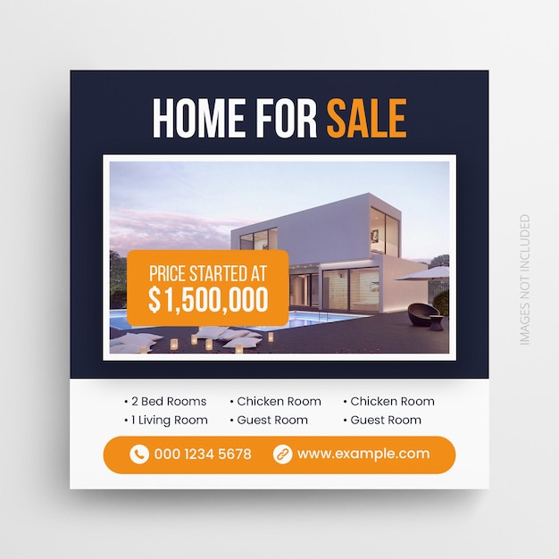 Professional real estate promotion social media post template