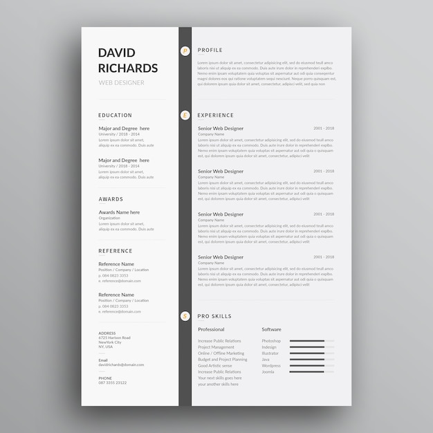 PSD professional resume or cv template