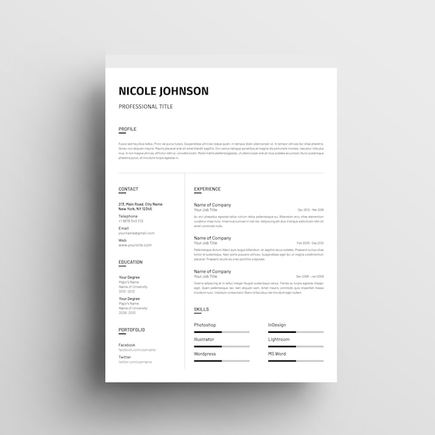 professional resume template