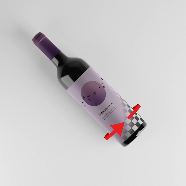 Professional Wine Bottle Mockup with Replaceable Wrapped Label