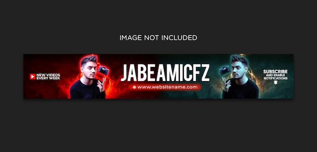 Professional youtube banner cover psd template