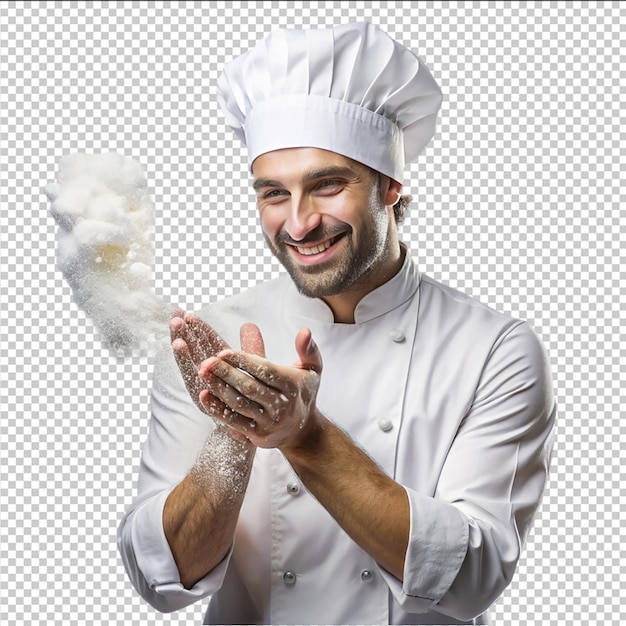 PSD a proffesional chef posing isolated on white background