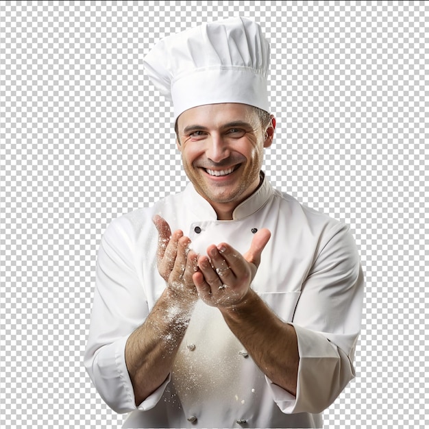 PSD a proffesional chef posing isolated on white background