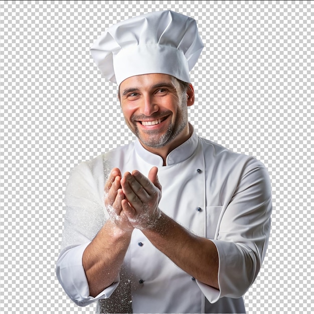 PSD a proffesional chef posing isolated on white background