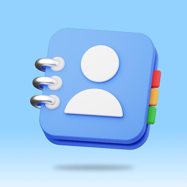 a profil contact icon with 3d render style