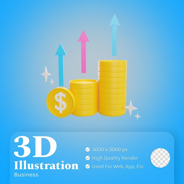 Profit business illustration 3d