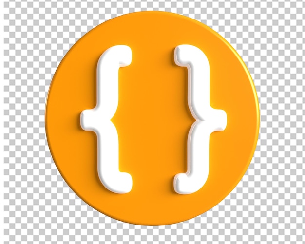 Programing code logo icon 3d render