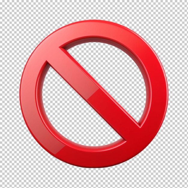 PSD prohibited sign icon on transperent background