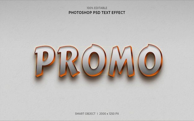 Promo 3d editable psd text effect