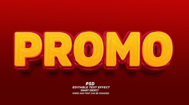 Promo 3d editable text effect PSD template