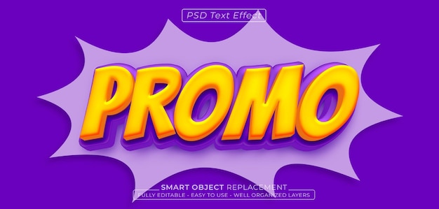 Promo comic text editable 3D style text effect