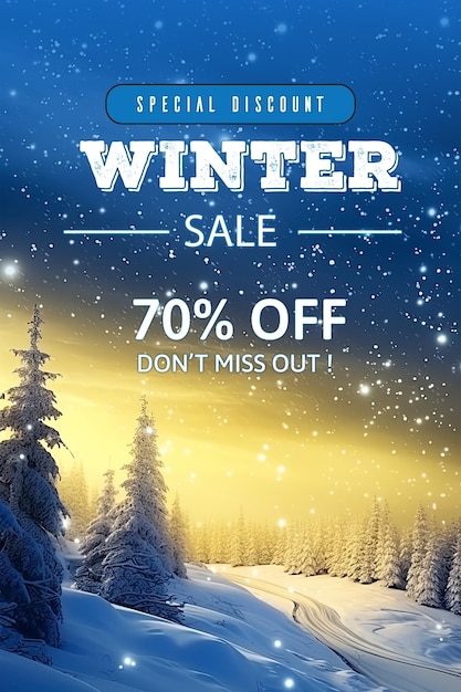 promo special offer winter sale flat design