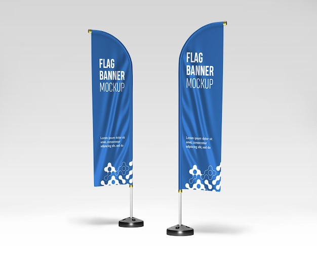 Promotion feather flag banner mockup