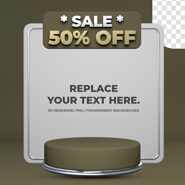 Promotion Poster 3d render transparent background