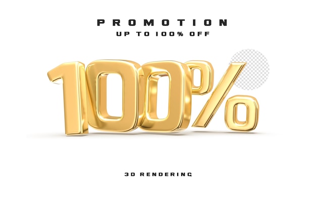 Promotion Up To 100 Off Banner 3d Gold