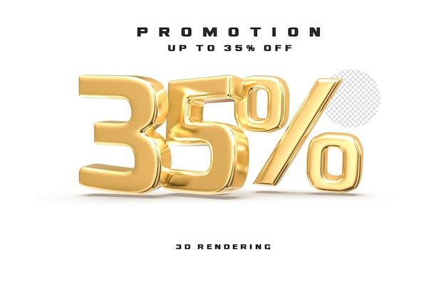 Promotion Up To 35 Off Banner 3d Gold