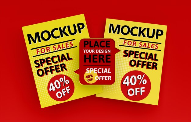 Promotional big sale mock-up with special offer