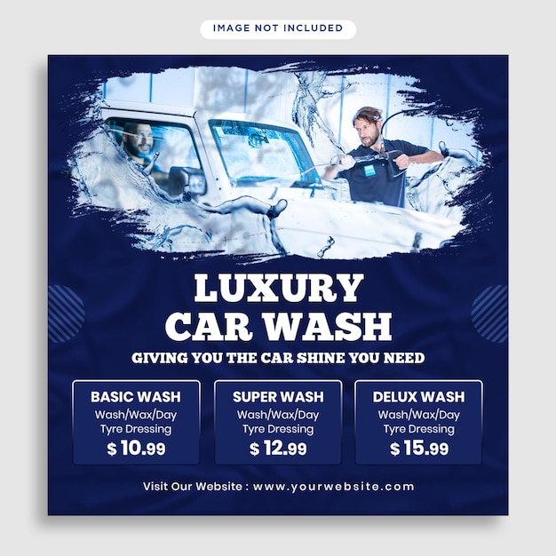 Promotional car wash social media post template