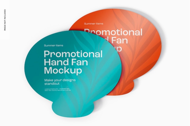 Promotional Hand Fans Mockup, Top View