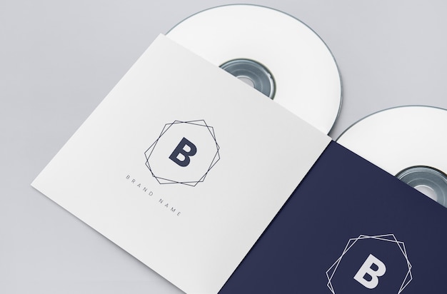 Promotional material cd package mockup