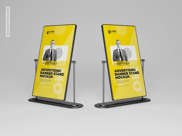 Promotional outdoor stand banner mockup