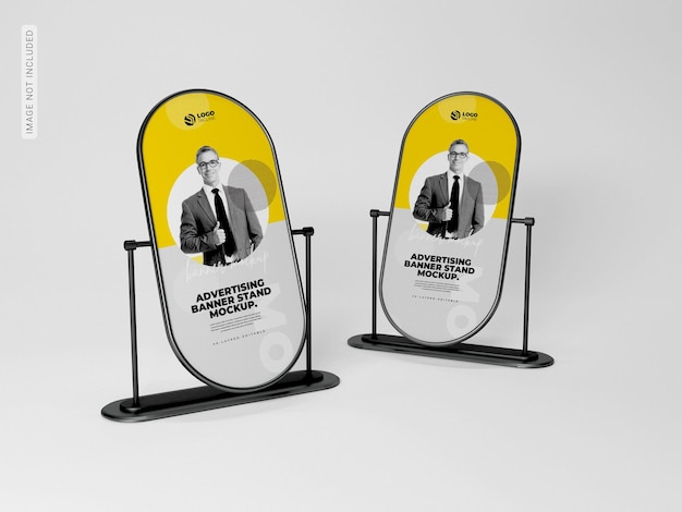 Promotional outdoor stand banner mockup