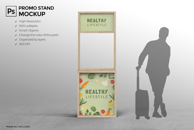 PSD promotional stand mockup to display product at point of sale