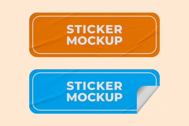 PSD promotional sticker mockup design psd label template