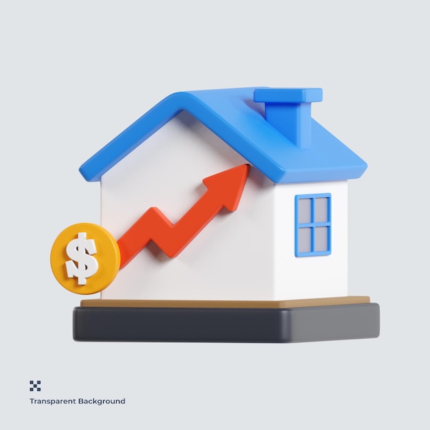 Property Growth 3d icon illustration