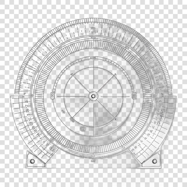 PSD protractor transparent background vector elementon transparent background