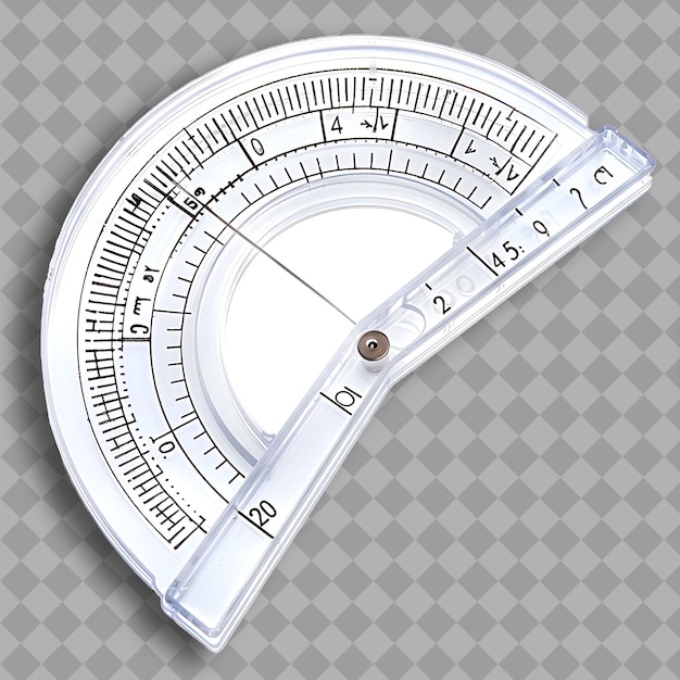 PSD protractor with transparent plastic body a tool used for mea png tool on clean background