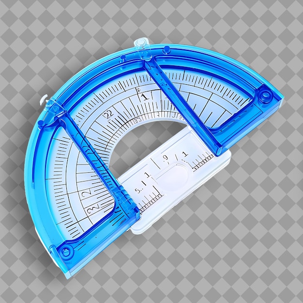 PSD protractor with transparent plastic body a tool used for mea png tool on clean background