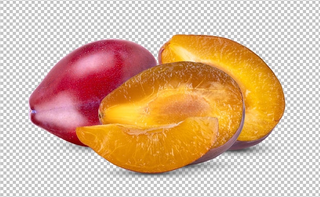 Prunes fruit isolated on alpha layer