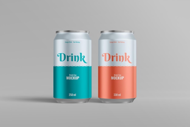 PSD 330ml Drink Cans Mockup