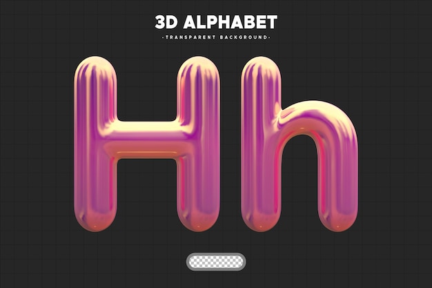 PSD psd 3d alphabet letter h